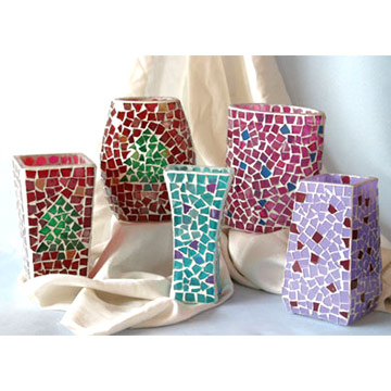 Glass Mosaic Vases